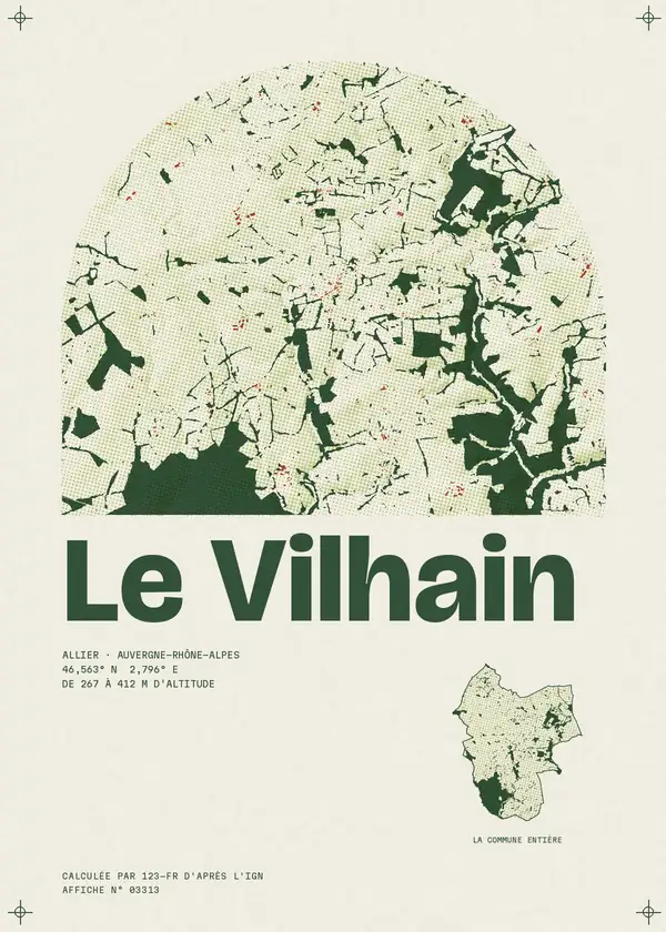 Affiche de Le Vilhain, calculée par 123-fr d'après l'IGN