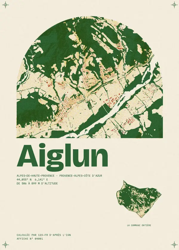 Affiche de Aiglun, calculée par 123-fr d'après l'IGN