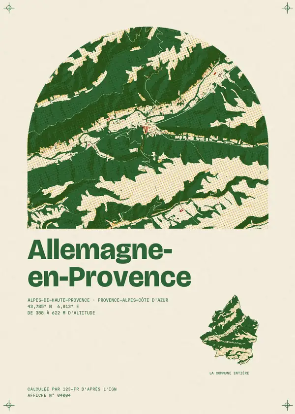Affiche de Allemagne-en-Provence, calculée par 123-fr d'après l'IGN
