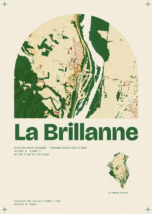 Affiche de La Brillanne, calculée par 123-fr d'après l'IGN