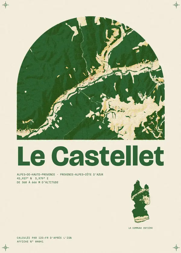 Affiche de Le Castellet, calculée par 123-fr d'après l'IGN