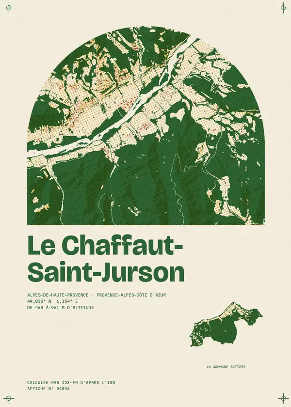 Affiche de Le Chaffaut-Saint-Jurson, calculée par 123-fr d'après l'IGN