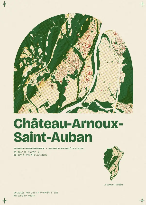 Affiche de Château-Arnoux-Saint-Auban, calculée par 123-fr d'après l'IGN