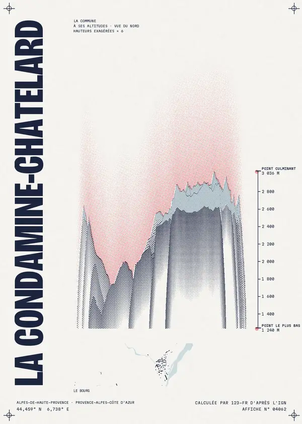 Affiche de La Condamine-Châtelard, calculée par 123-fr d'après l'IGN