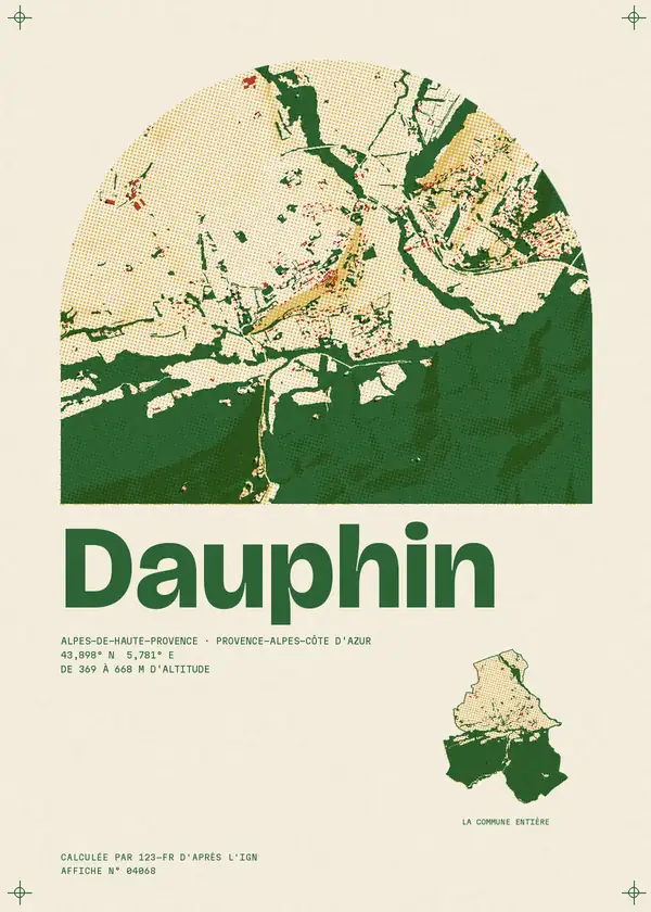 Affiche de Dauphin, calculée par 123-fr d'après l'IGN