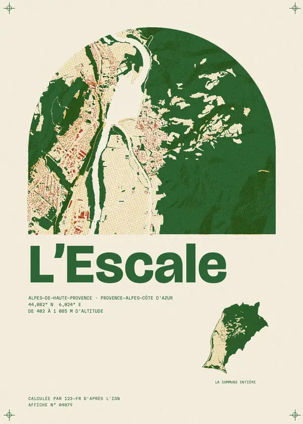 Affiche de L'Escale, calculée par 123-fr d'après l'IGN