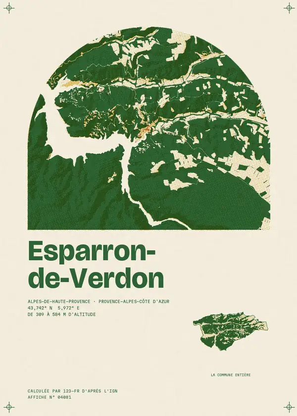 Affiche de Esparron-de-Verdon, calculée par 123-fr d'après l'IGN
