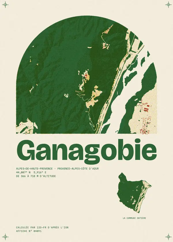 Affiche de Ganagobie, calculée par 123-fr d'après l'IGN
