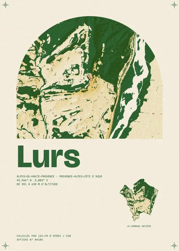 Affiche de Lurs, calculée par 123-fr d'après l'IGN