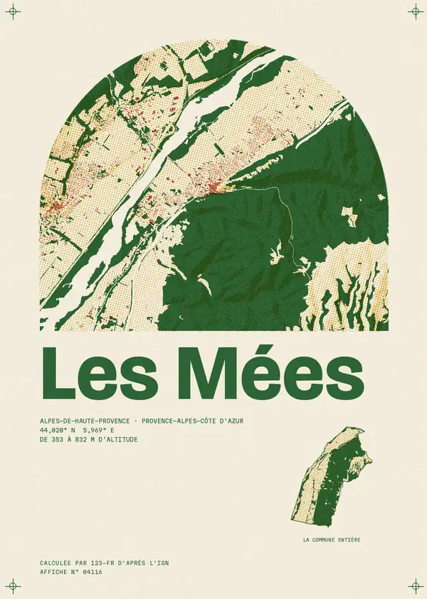 Affiche de Les Mées, calculée par 123-fr d'après l'IGN