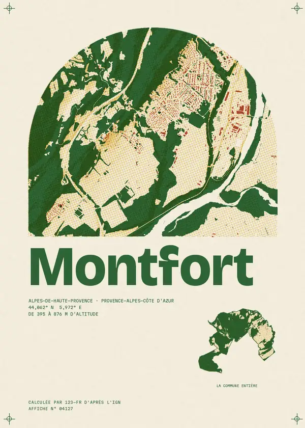 Affiche de Montfort, calculée par 123-fr d'après l'IGN