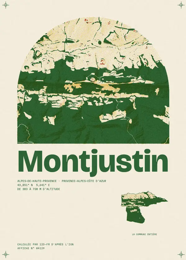 Affiche de Montjustin, calculée par 123-fr d'après l'IGN