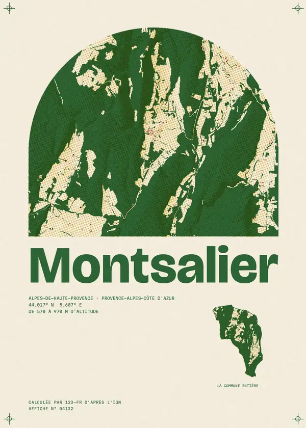 Affiche de Montsalier, calculée par 123-fr d'après l'IGN