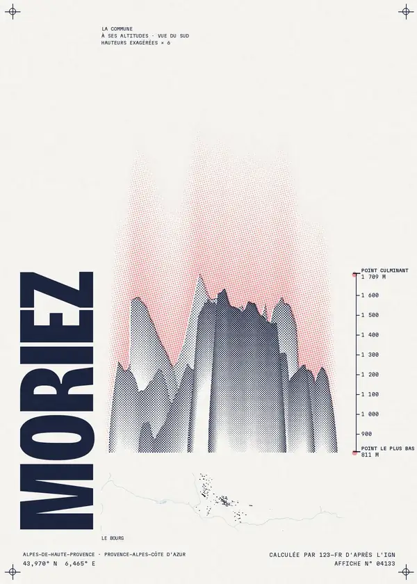Affiche de Moriez, calculée par 123-fr d'après l'IGN