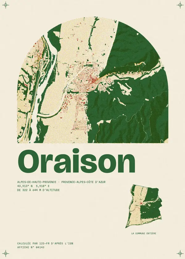 Affiche de Oraison, calculée par 123-fr d'après l'IGN