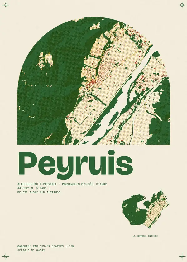 Affiche de Peyruis, calculée par 123-fr d'après l'IGN