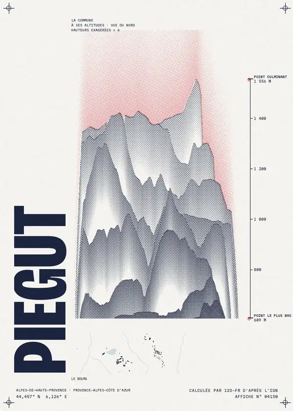 Affiche de Piégut, calculée par 123-fr d'après l'IGN