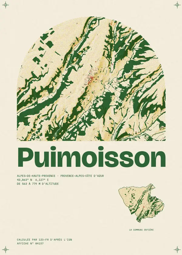 Affiche de Puimoisson, calculée par 123-fr d'après l'IGN
