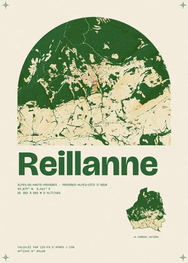 Affiche de Reillanne, calculée par 123-fr d'après l'IGN