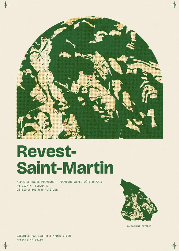 Affiche de Revest-Saint-Martin, calculée par 123-fr d'après l'IGN