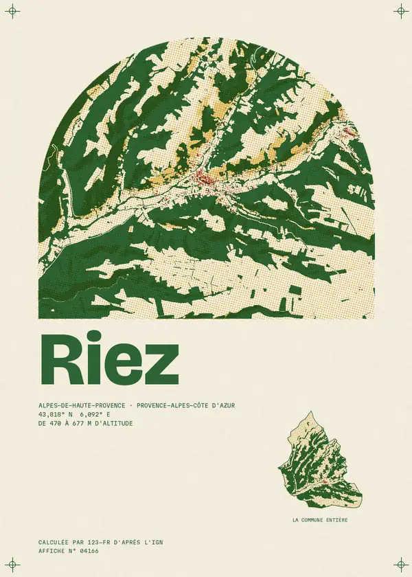 Affiche de Riez, calculée par 123-fr d'après l'IGN
