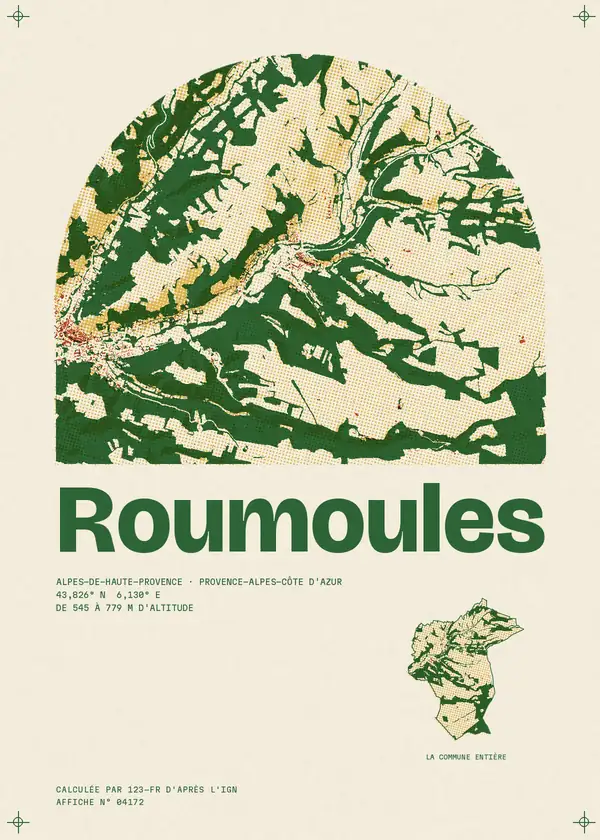 Affiche de Roumoules, calculée par 123-fr d'après l'IGN