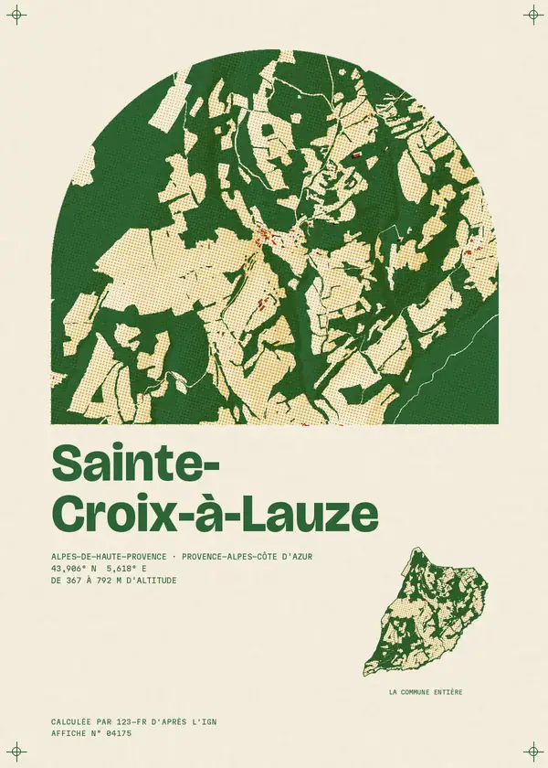 Affiche de Sainte-Croix-à-Lauze, calculée par 123-fr d'après l'IGN