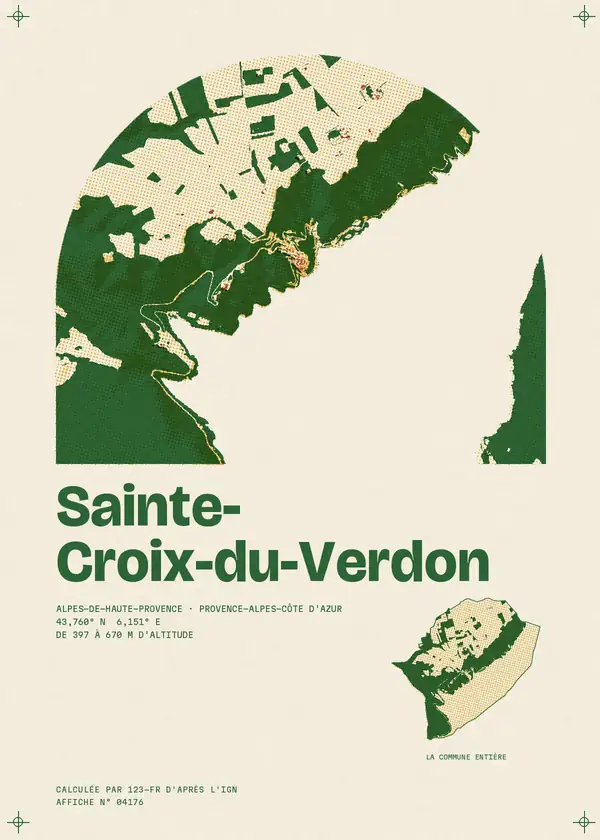 Affiche de Sainte-Croix-du-Verdon, calculée par 123-fr d'après l'IGN