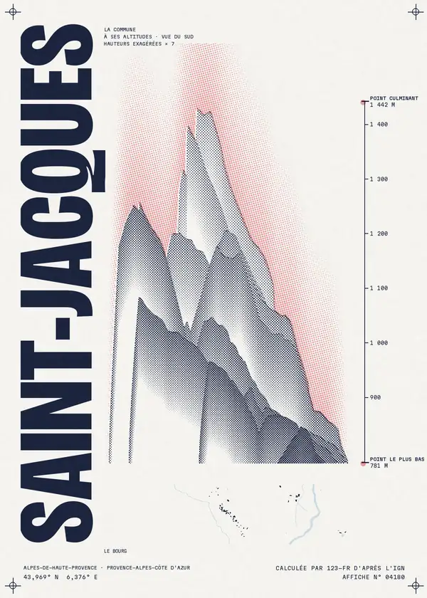 Affiche de Saint-Jacques, calculée par 123-fr d'après l'IGN