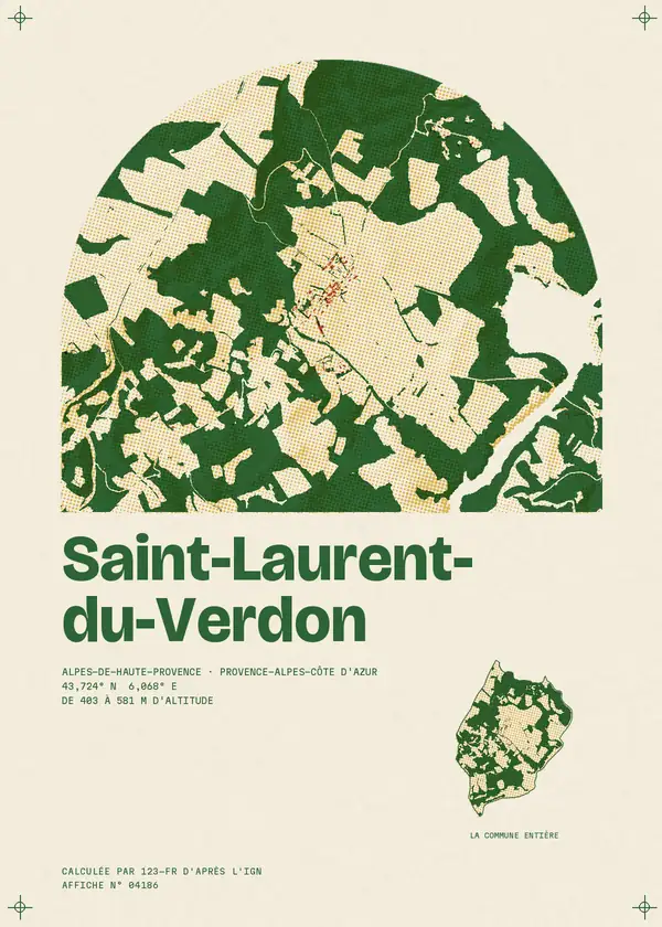 Affiche de Saint-Laurent-du-Verdon, calculée par 123-fr d'après l'IGN