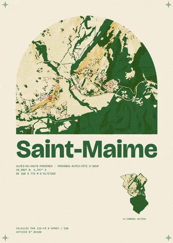 Affiche de Saint-Maime, calculée par 123-fr d'après l'IGN