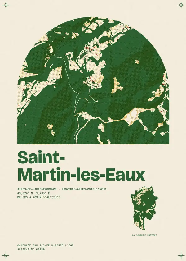 Affiche de Saint-Martin-les-Eaux, calculée par 123-fr d'après l'IGN