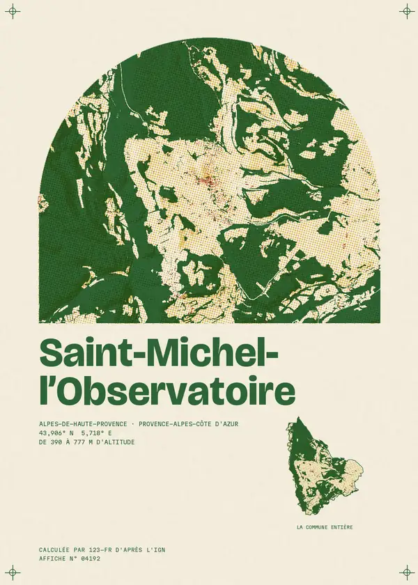 Affiche de Saint-Michel-l'Observatoire, calculée par 123-fr d'après l'IGN