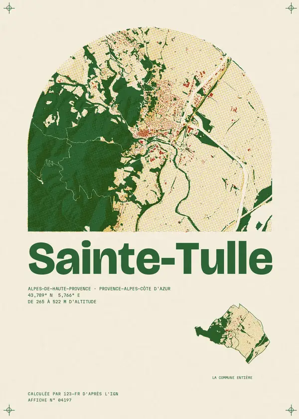 Affiche de Sainte-Tulle, calculée par 123-fr d'après l'IGN