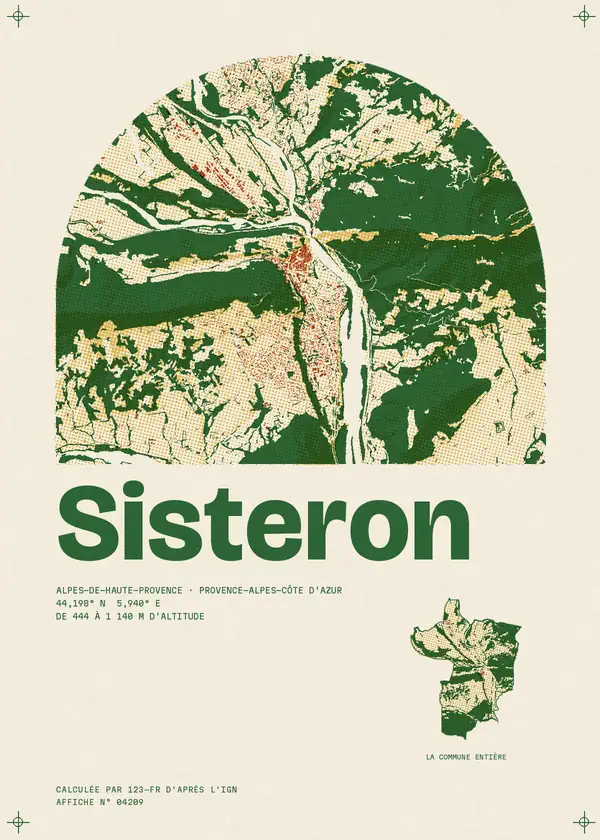 Affiche de Sisteron, calculée par 123-fr d'après l'IGN