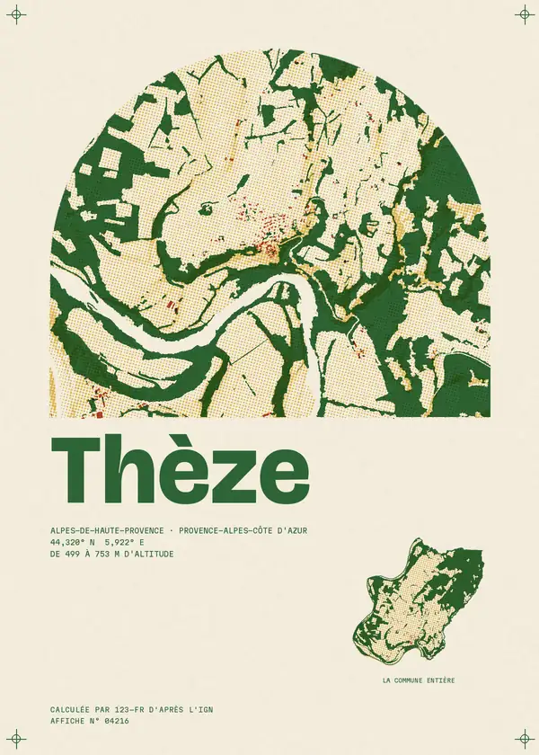Affiche de Thèze, calculée par 123-fr d'après l'IGN