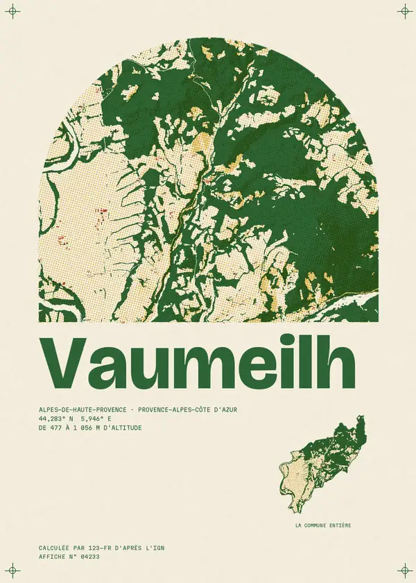 Affiche de Vaumeilh, calculée par 123-fr d'après l'IGN