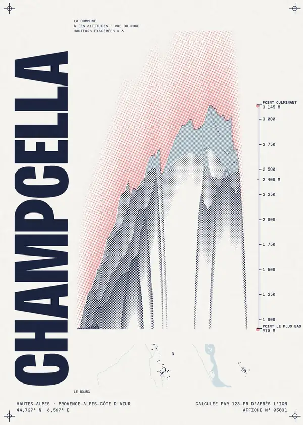 Affiche de Champcella, calculée par 123-fr d'après l'IGN