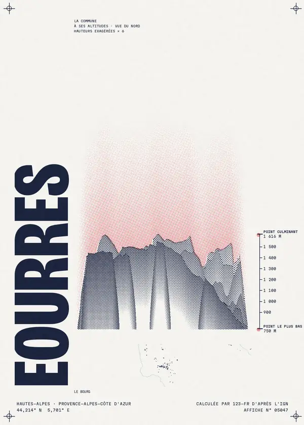 Affiche de Éourres, calculée par 123-fr d'après l'IGN