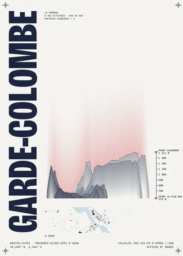 Affiche de Garde-Colombe, calculée par 123-fr d'après l'IGN