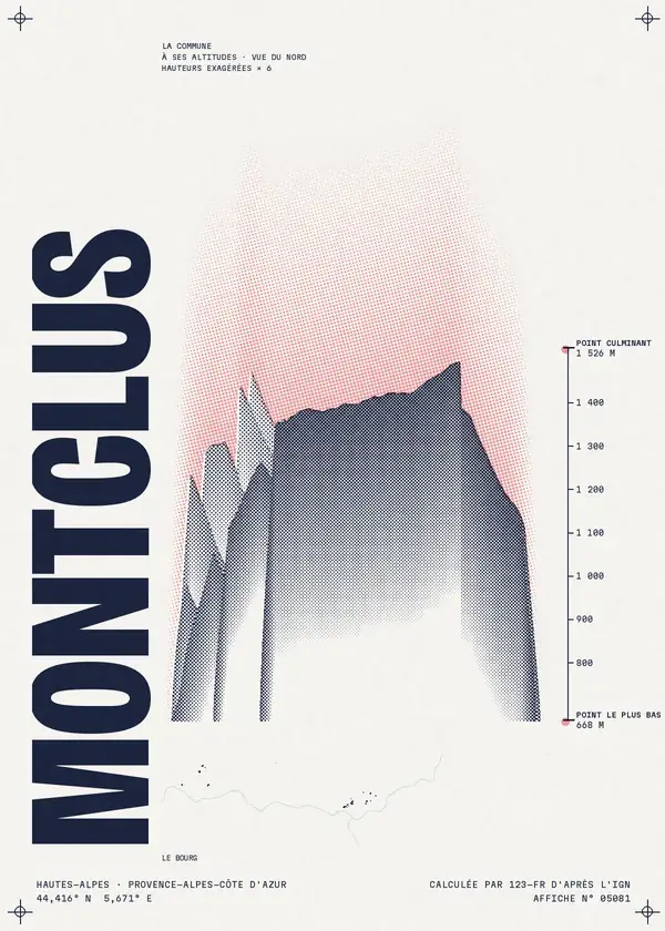 Affiche de Montclus, calculée par 123-fr d'après l'IGN