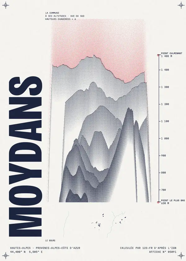 Affiche de Moydans, calculée par 123-fr d'après l'IGN