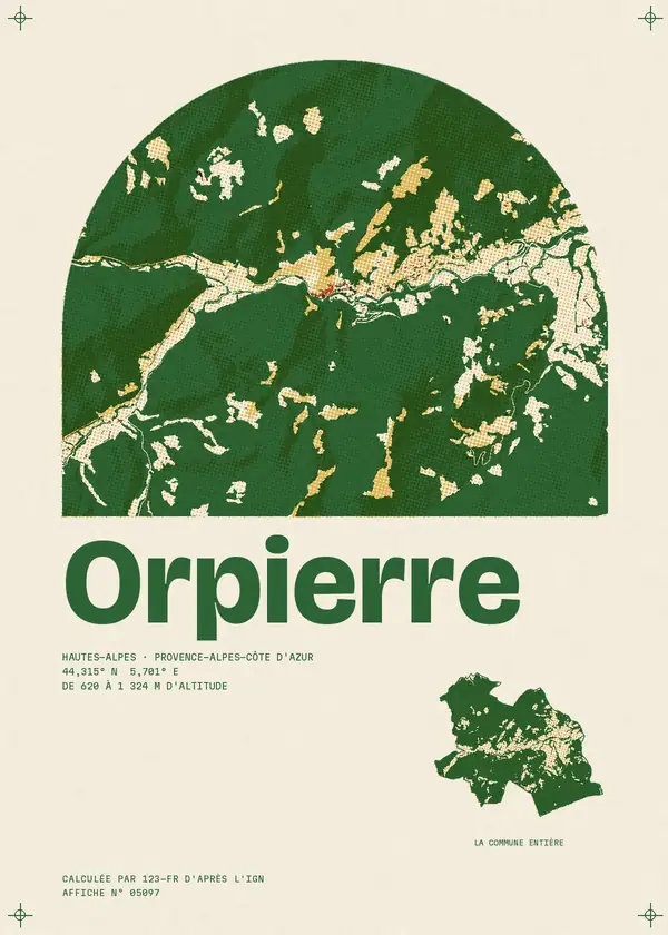 Affiche de Orpierre, calculée par 123-fr d'après l'IGN
