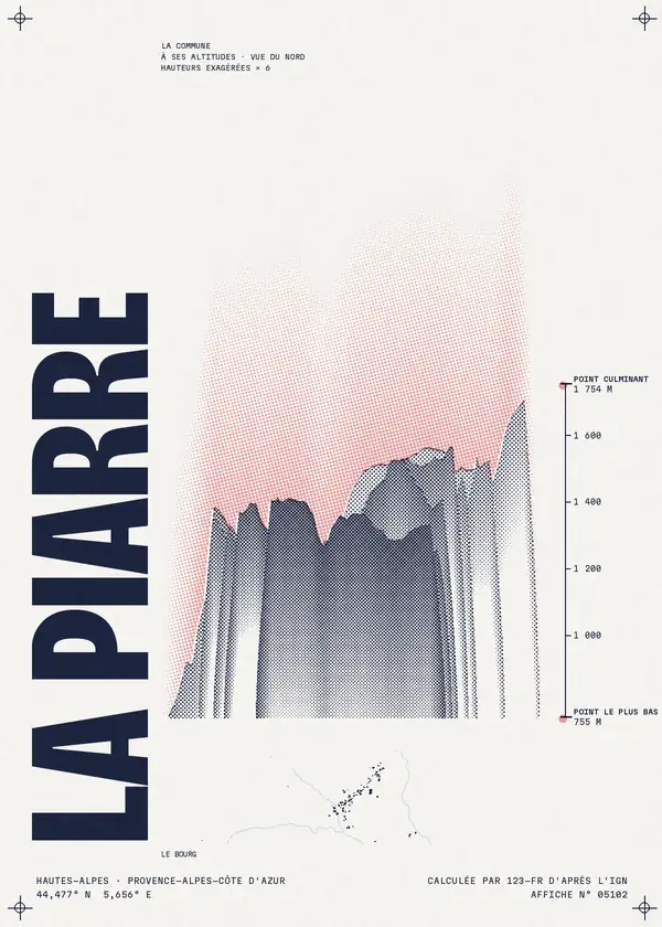 Affiche de La Piarre, calculée par 123-fr d'après l'IGN