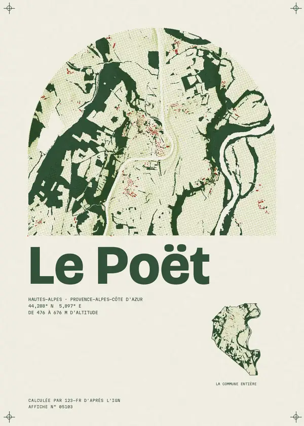Affiche de Le Poët, calculée par 123-fr d'après l'IGN