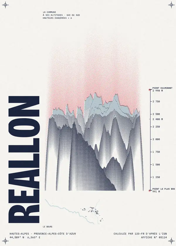 Affiche de Réallon, calculée par 123-fr d'après l'IGN