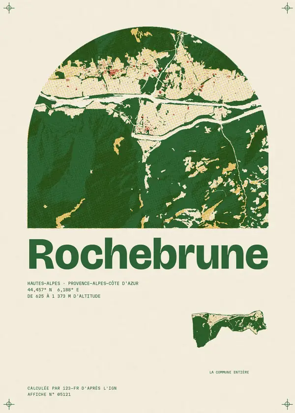 Affiche de Rochebrune, calculée par 123-fr d'après l'IGN