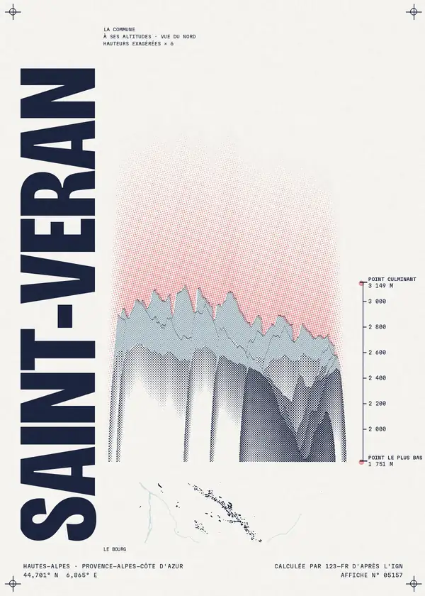 Affiche de Saint-Véran, calculée par 123-fr d'après l'IGN