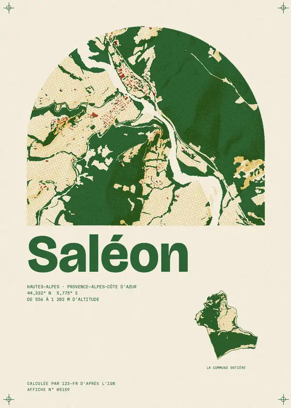 Affiche de Saléon, calculée par 123-fr d'après l'IGN