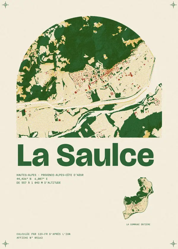 Affiche de La Saulce, calculée par 123-fr d'après l'IGN